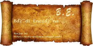 Bódi Enciána névjegykártya